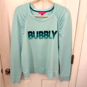 Lilly Pulitzer Light Blue Bubbly Sweatshirt